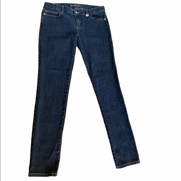Michael Kors Skinny Mid Rise Medium Wash Jeans 4 - Picture 4 of 5